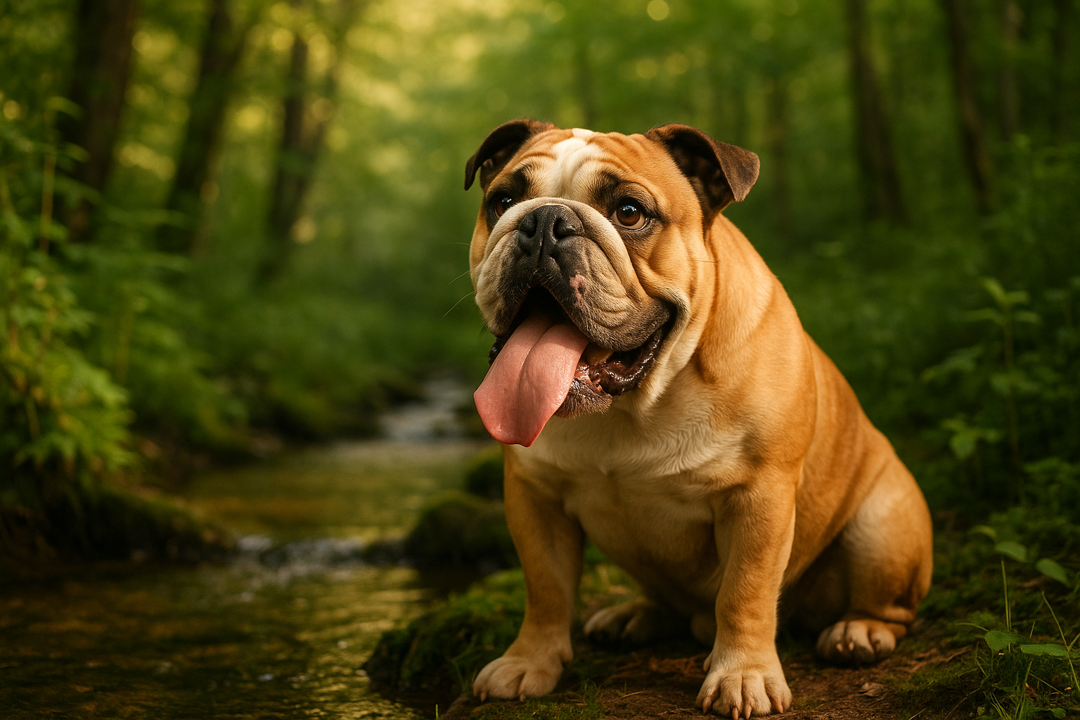 bulldog assetato nel anatura